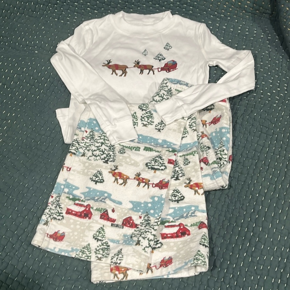 Garnet Hill Kids Flannel pajama pants and long sleeve pj shirt